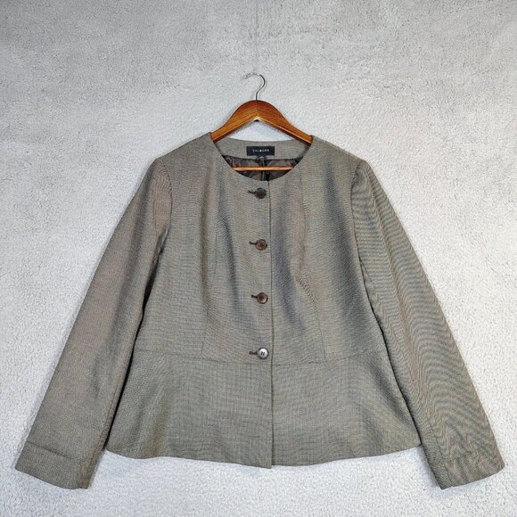 Talbots Blazer Women's 14 Gray Lined Button Front Jacket Classic Preppy Career - Picture 1 of 9